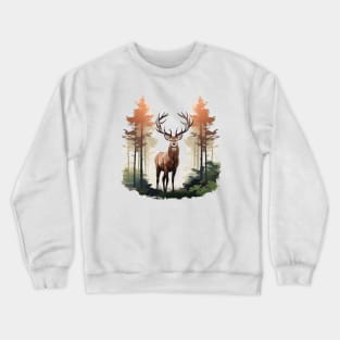 Deer And Forest Crewneck Sweatshirt